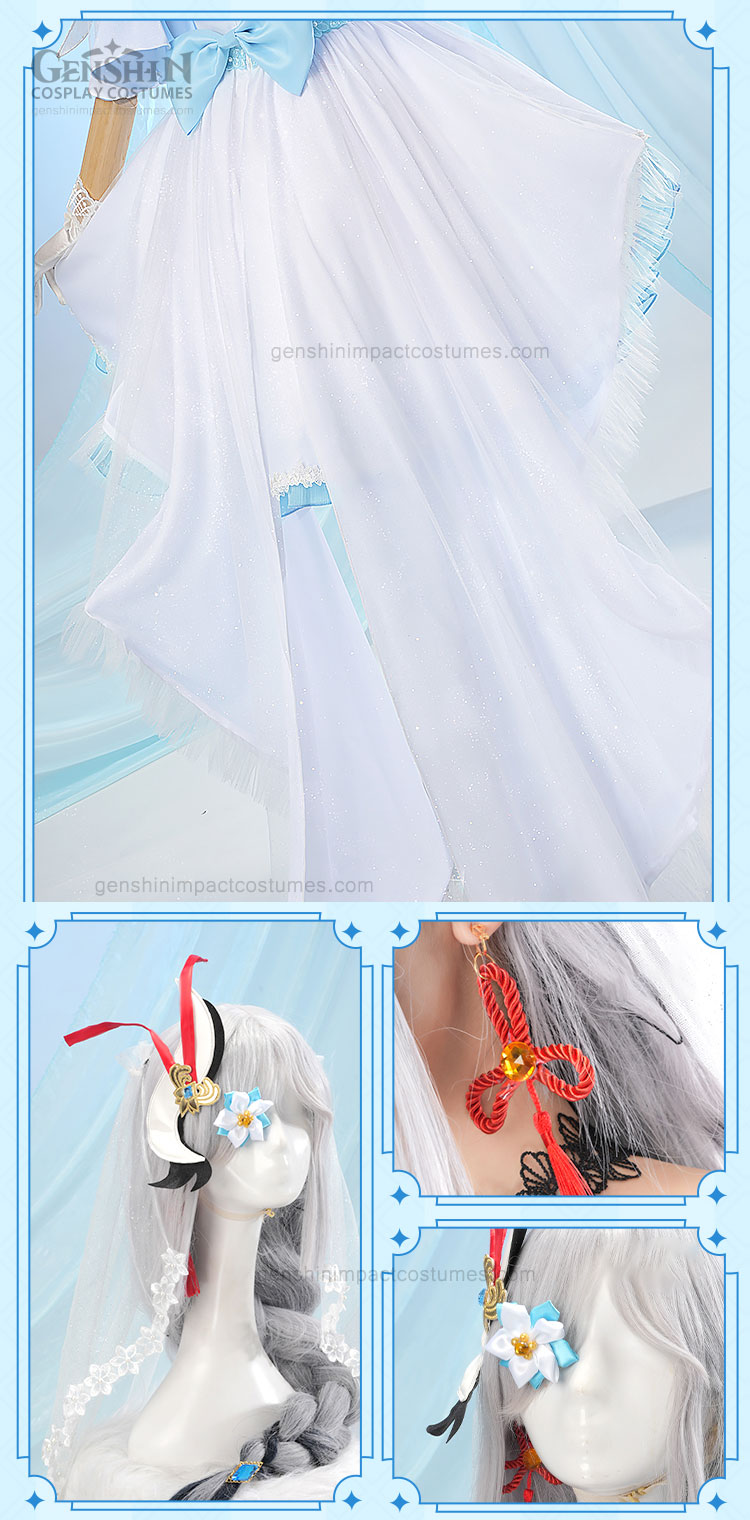 shenhe wedding dress costume genshin impact outfits