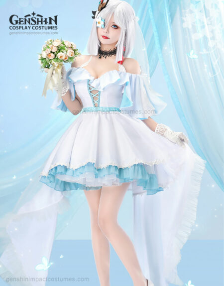 shenhe wedding dress costume genshin impact outfits