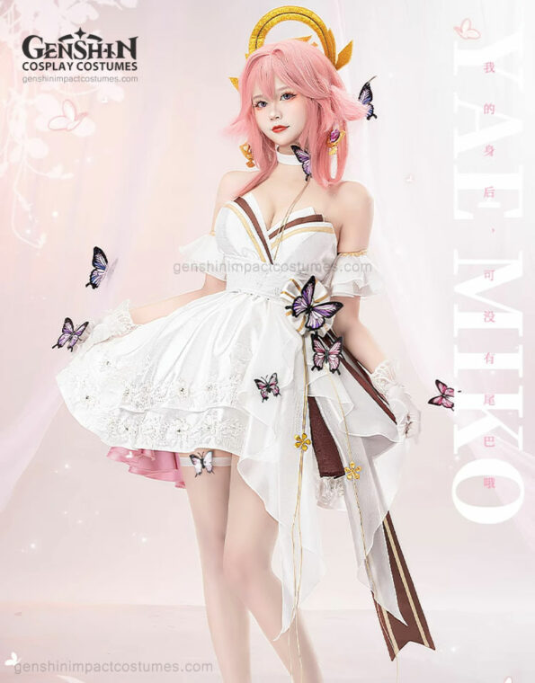 Yae Miko Wedding Dress Costume Genshin Impact Outfits (5)