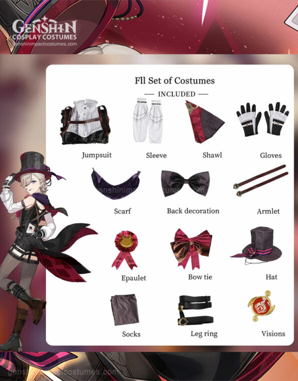 Fontaine Lyney Costumes Magician Outfit Genshin Costumes (6)