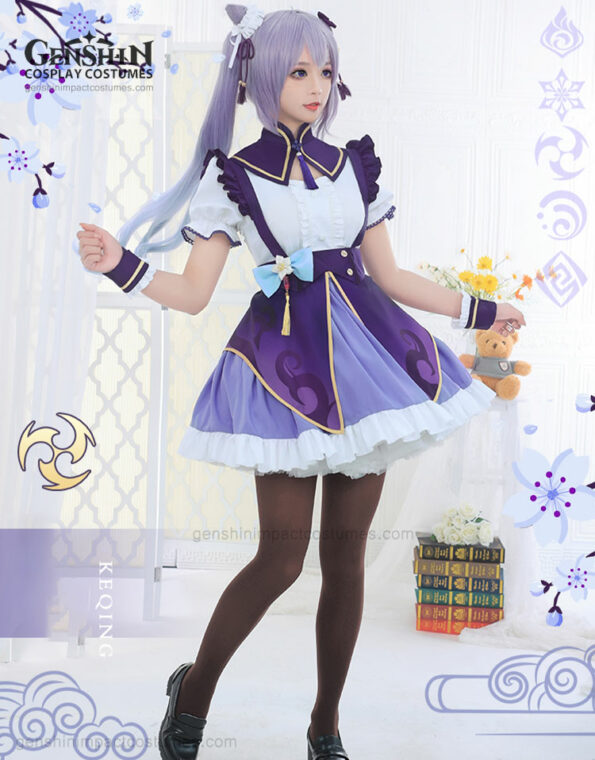 Keqing Maid Outfit Genshin Impact Costumes (8)