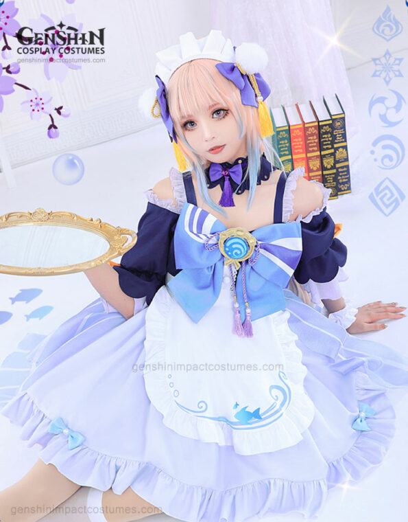 Sangonomiya Kokomi Maid Outfit Genshin Impact Cosplay Costumes (3)