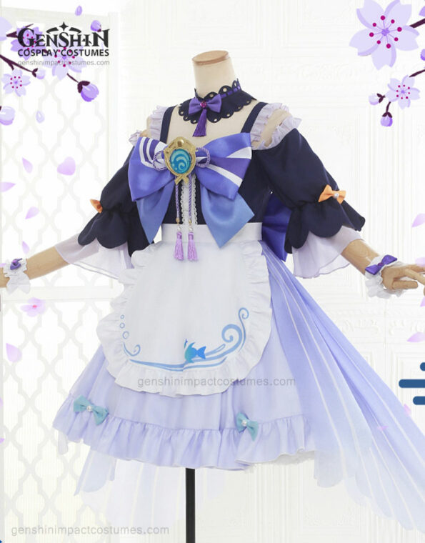 Sangonomiya Kokomi Maid Outfit Genshin Impact Cosplay Costumes (4)