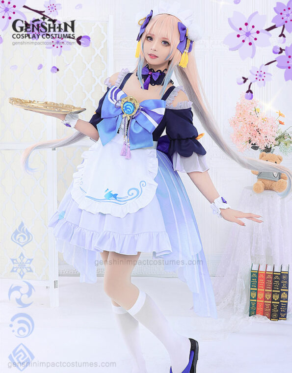 Sangonomiya Kokomi Maid Outfit Genshin Impact Cosplay Costumes (5)