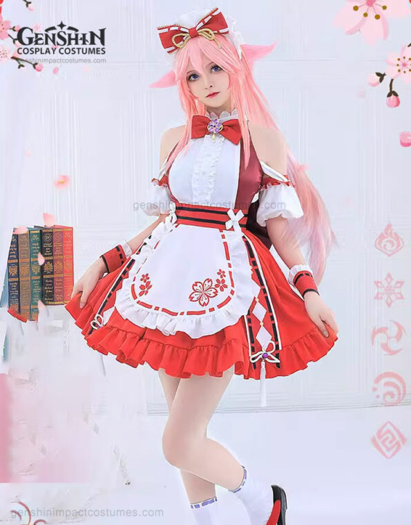 Yae Miko Maid Outfit Genshin Impact Costumes (4)